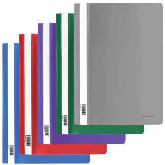 Скоросшиватель пластиковый BRAUBERG, А4, 130/180 мкм, ассорти, 221820