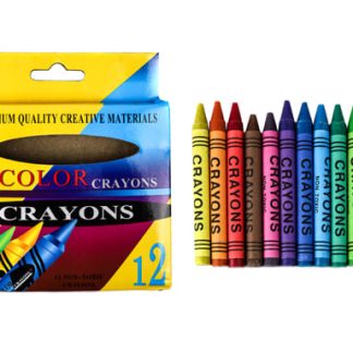 Мелки восковые 8см, 12 цв., круглые, картон. упак., европодвес арт. HD111510, шт