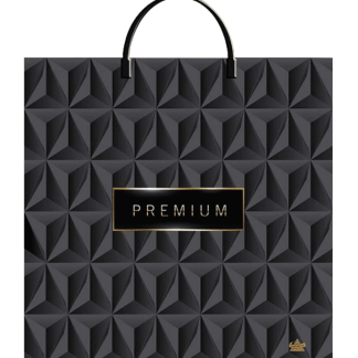 Пакет с пластиковой ручкой ПВД, 35х36см, "Премиум Блэк", 85мкм, ШК0940, шт