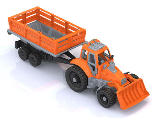 397 Трактор с грейдером и прицепом, шт