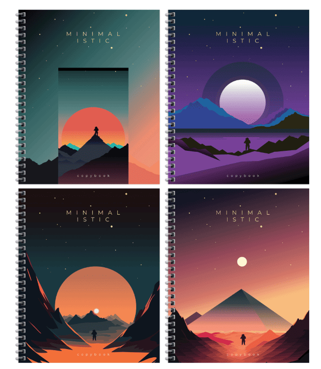Тетрадь 96л., А5, клетка на гребне BG "Minimalistic", глянцевая ламинация, тиснение фольгой, твердая