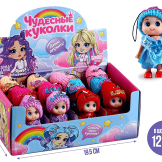 Кукла в шапочке и платье, 3 х 3 х 7 см, цвета микс 9360048