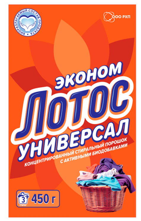 Стиральный порошок универсал 450г ЛОТОС, ш/к 10037, шт