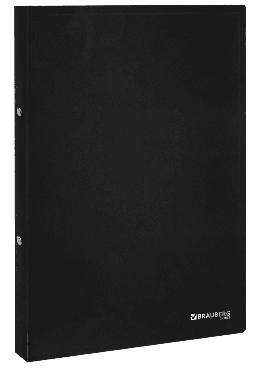 Папка на 2 кольцах А4 BRAUBERG UNIVERSAL, 25 мм, черная, до 170 листов, 0,5 мм, 273031, шт