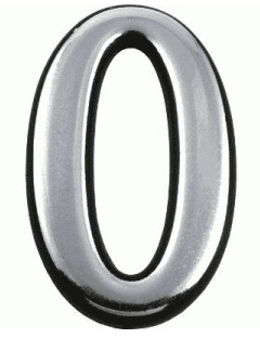 Цифра дверная АЛЛЮР Большая пластик "0" хром (1000,50)