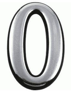 Цифра дверная АЛЛЮР Большая пластик "0" хром (1000,50)
