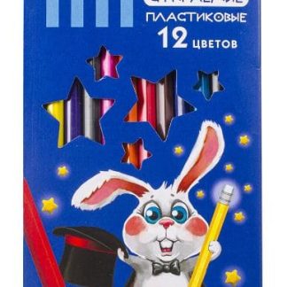 Карандаши цветные стираемые с ластиком ПИФАГОР "МАГИЯ", 12 цветов, пластиковые, 181574