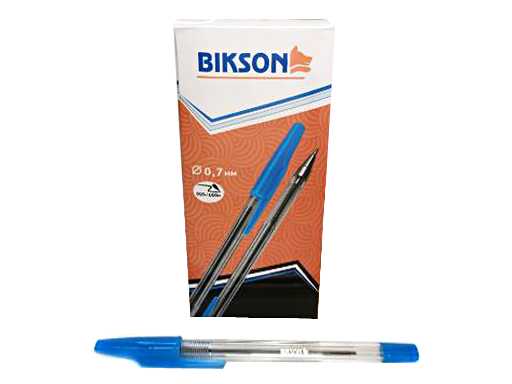 Ручка ТМ "BIKSON" шариковая, 0,7мм чернила синие, прозрачный корпус арт. BN0512