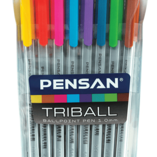 Ручки шариковые масляные PENSAN Triball Colored, НАБОР 8 шт., АССОРТИ, 1мм, линия 0,5мм, 1003/PVC8