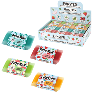 Ластик ароматизированный FUNSTER (ФАНСТЕР) SWEET, 54х23х10мм, скошенный, ЭКО-ПВХ, ассорти, 272727