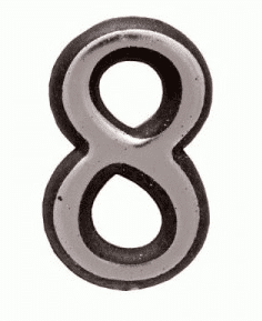 Цифра дверная АЛЛЮР Большая пластик "8" хром (1000,50)
