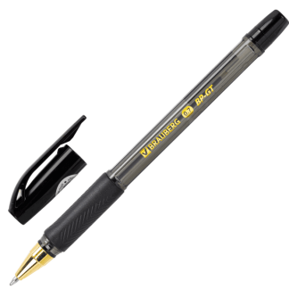 Ручка шариковая BRAUBERG BP-GT GLD BLACK, ЧЕРНАЯ, корпус тонированный, пишущий узел 0,7 мм, 144507