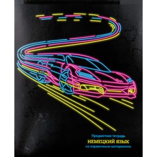 Тетрадь предметная Немецкий язык КЛЕТКА 48л. NEON (48-9689) стандарт. твин-лак. неон