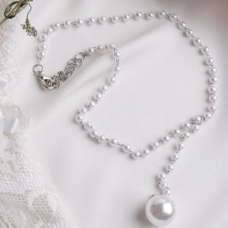 Колье с жемчугом "Олимпия", цвет белый в серебре, 32 см 4445549