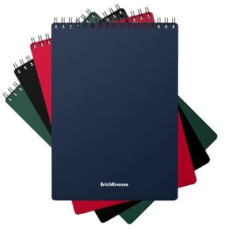 Блокнот с пластиковой обложкой на спирали ErichKrause Classic, ассорти, А5, 60л, клетка 49675