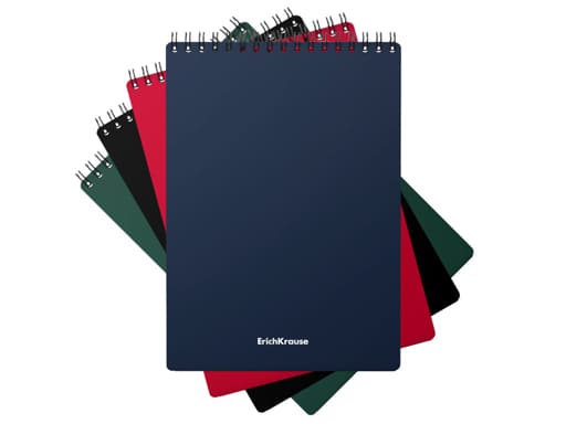 Блокнот с пластиковой обложкой на спирали ErichKrause Classic, ассорти, А5, 60л, клетка 49675
