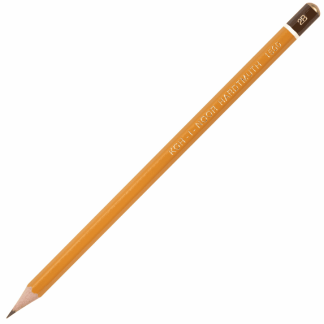 Карандаш чернографитный KOH-I-NOOR 1500, 1шт., 2B, корпус желтый, заточенный