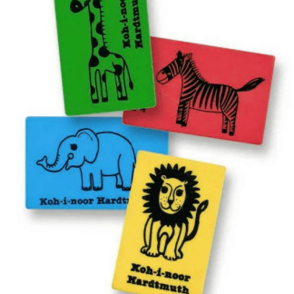 Ластик KOH-I-NOOR "Animals", 35,5х23х8мм, ассорти, мягкий, прямоугольный, 6200006001KK, шт
