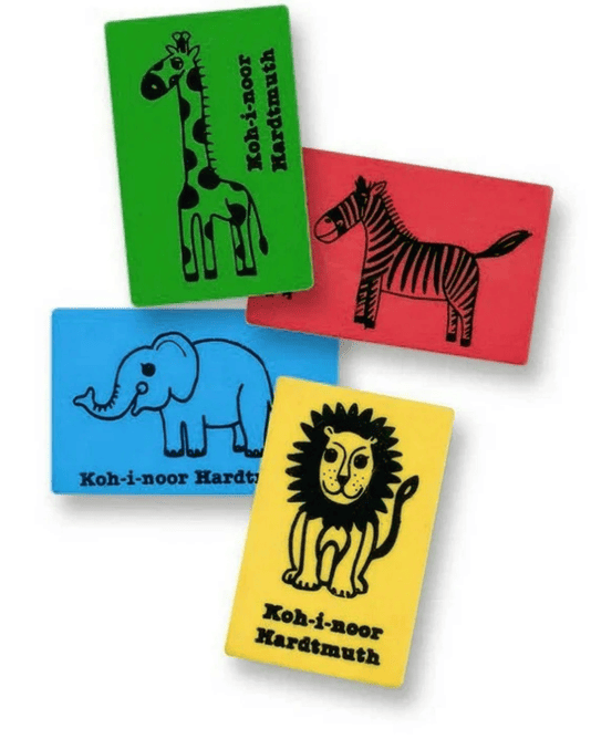 Ластик KOH-I-NOOR "Animals", 35,5х23х8мм, ассорти, мягкий, прямоугольный, 6200006001KK, шт