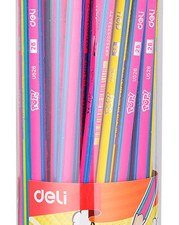 Карандаш дерев. с ластиком DELI 2В EU52606-1 POP 2B трехгран, корпус
