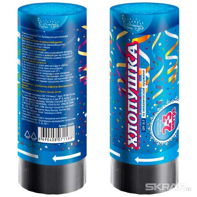 Хлопушка 11см h 2-3м, механ.пружина SPF-11 Волшебная страна103861