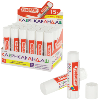 Клей-карандаш ПИФАГОР 15 г, 227609, шт
