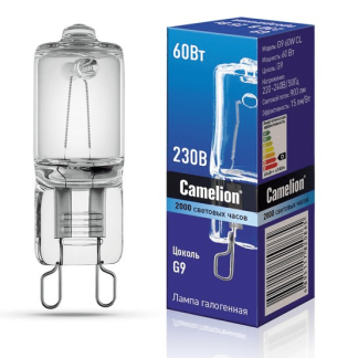 Лампа галогенная Camelion JCD G9 220V 60W прозрачная