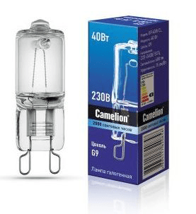 Лампа галогенная Camelion JCD G9 220V 40W прозрачная