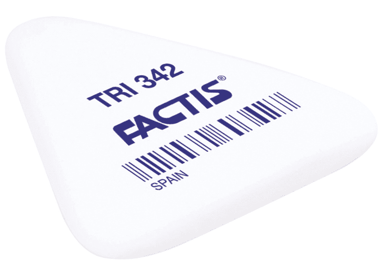 Ластик FACTIS TRI 342 (Испания), 49х45х6мм, ассорти, треугольный, мягкий, PNFTRI342