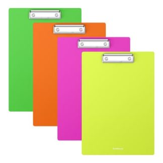 Планшет пластиковый ErichKrause® Matt Neon, А4, ассорти (в пакете по 4 шт.) 55127
