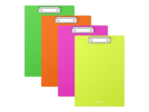 Планшет пластиковый ErichKrause® Matt Neon, А4, ассорти (в пакете по 4 шт.) 55127