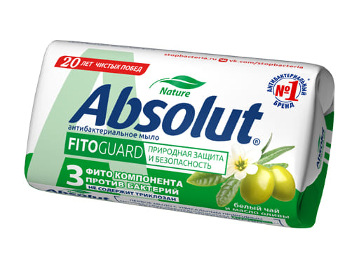 Мыло туалетное твердое "ABSOLUT FitoGuard" Белый чай и масло оливы, 90