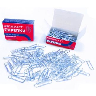 Скрепки 28 мм 100 шт бокс 3127