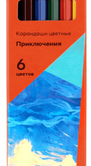 Карандаши цветные Красин "Приключения", 06цв., шестигран., заточен., картон, европодвес