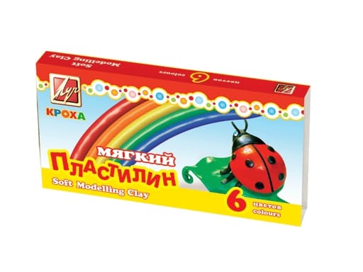 Пластилин 06цв., ЛУЧ "Кроха" 99гр, мягкий, со стеком 12С 863-08, шт