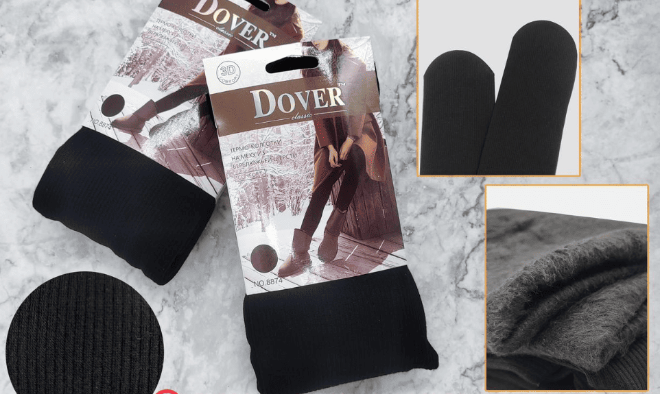 Колготки женские термо в рубчик, внутри начес, DOVER 8874