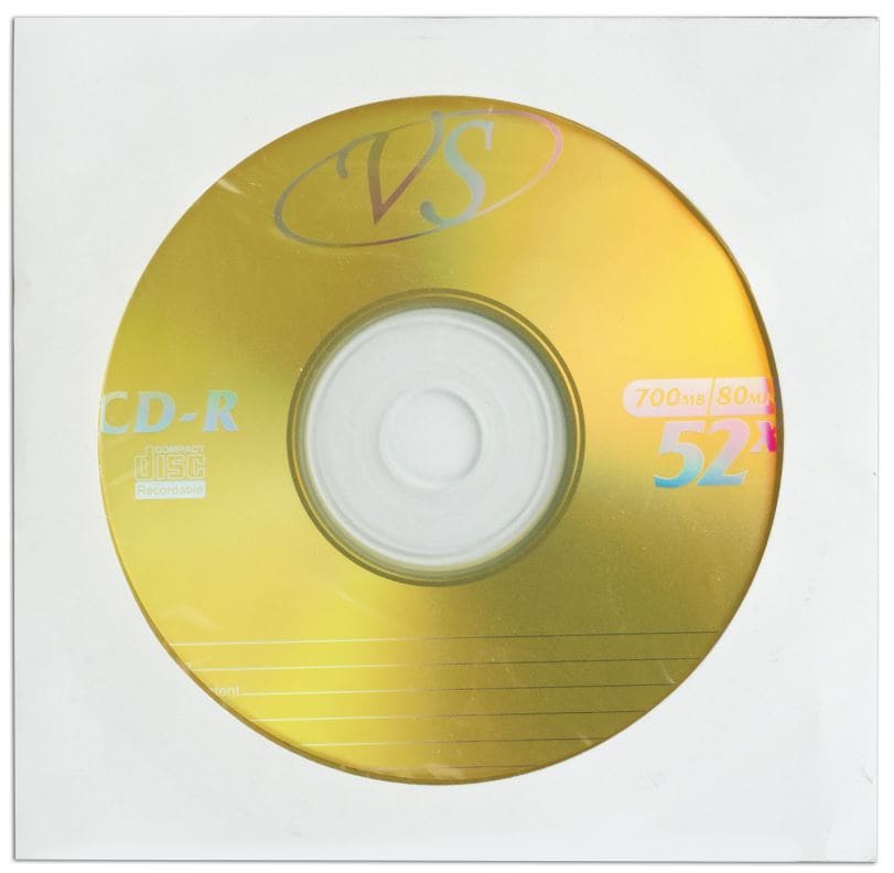 Диск CD-R VS, 700 Mb, 52х, бумажный конверт (1 штука)