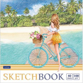 "Premium" Блокнот SketchBook 40л 220х220мм без линовки 100г/кв.м отрывная склейка глянц.ламин.тиснен