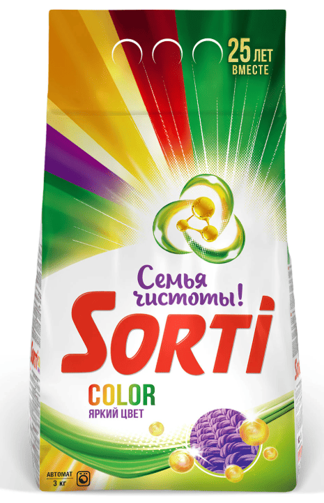 Стиральный порошок автомат 3кг SORTI (Сорти) Color, ш/к 13821, 602062