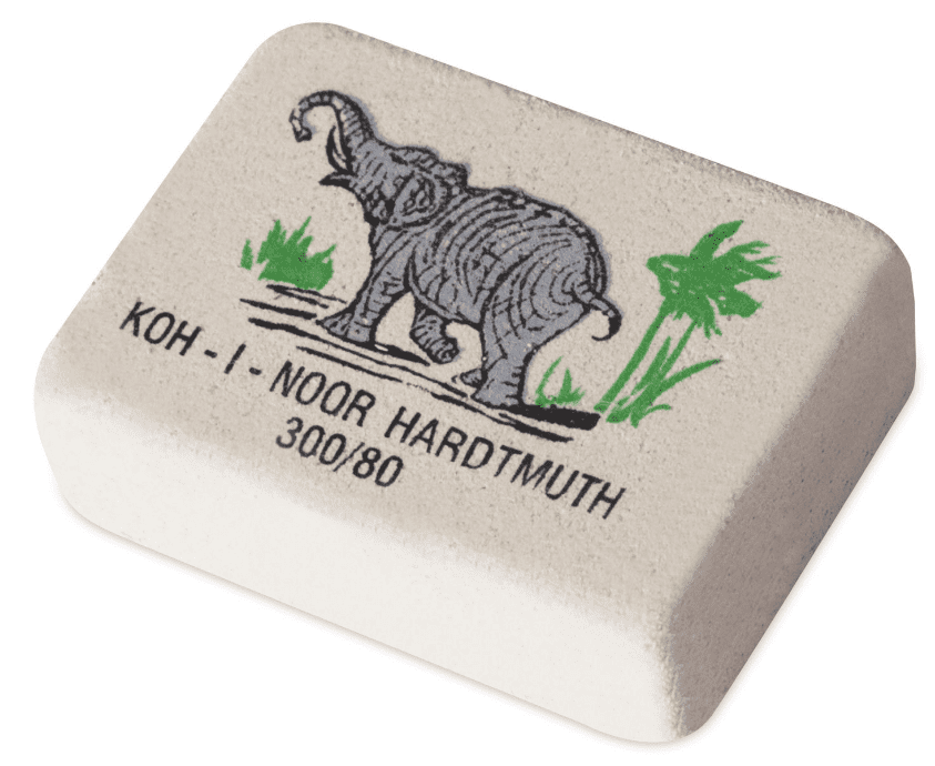 Ластик KOH-I-NOOR "Слон" 300/80, 26х18,5х8мм, белый, прямоугольный, натуральный каучук