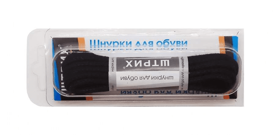 Шнурки 120 см. круглые толстые с пропиткой, черные, коричневые