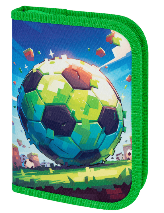 Пенал ПИФАГОР, 1 отделение 1 откидная планка, полиэстер, 19х13 см, Football match, 273476, шт