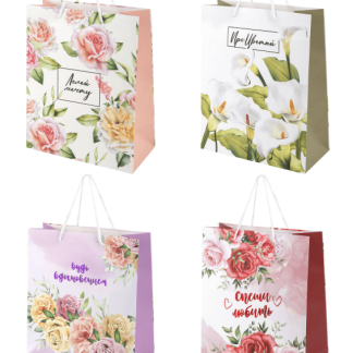 Пакет подарочный (1 шт) 26х13х32см (L) "Woman Collection", ассорти, фольга, ЗОЛОТАЯ СКАЗКА, 700814