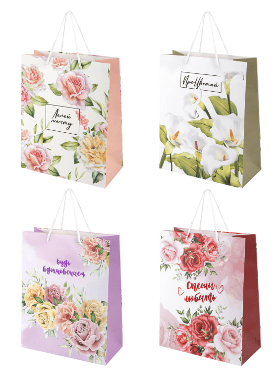 Пакет подарочный (1 шт) 26х13х32см (L) "Woman Collection", ассорти, фольга, ЗОЛОТАЯ СКАЗКА, 700814
