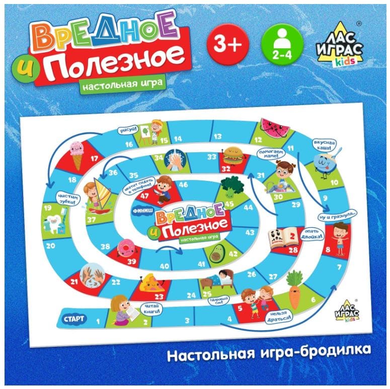 Настольная игра-бродилка "Вредное и полезное" 7644084