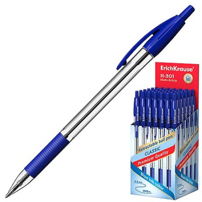 Ручка шариковая синяя Erich Krause R-30146758 Classic Matic&Grip 1мм