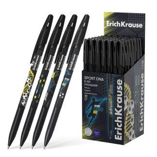 Ручка шариковая синяя ErichKrause R-301 Stickamp;Grip Sport DNA 0.7