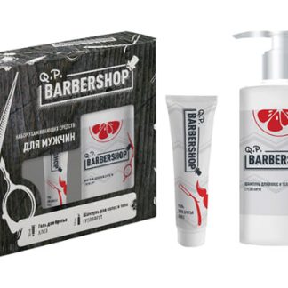 Q.P. BARBERSHOP ПН №1300 Алоэ и Грейпфрут (Шампунь Грейпфрут 320мл+Гель для бритья Алоэ 100мл), 8шт