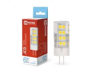 ASD/InHome лампа св/д VC JCD G4 220V  6W(570lm) 6500К 6K 47x16 (без пульсации) 6168, шт