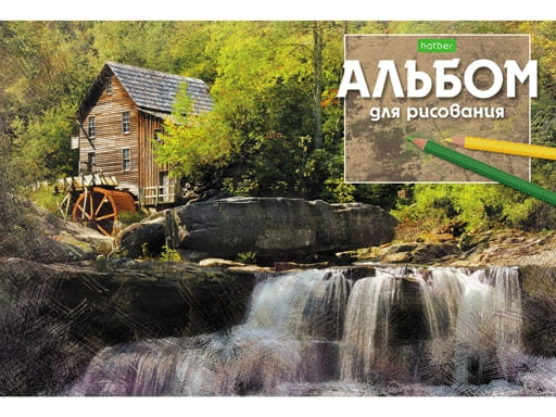 Альбом д/рисования 24л "ECO" А4ф на скобе серия -Ассорти- 058404